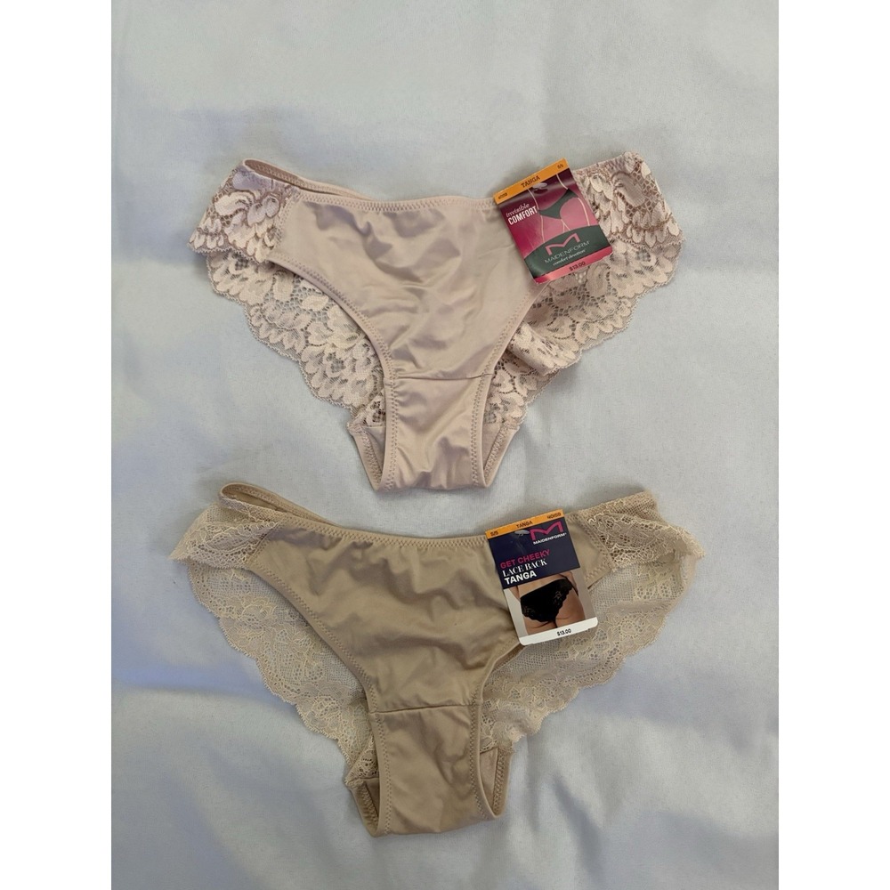 NEW Maidenform Tanga Panties Lace 40159 Maidenform Panty 2 Pair Women's Small 5
